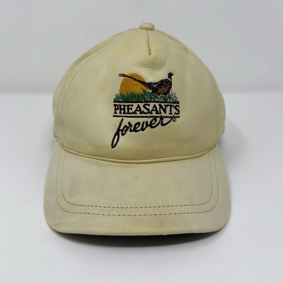 Pheasants Forever Leather Strapback Hat - Picture 1 of 7